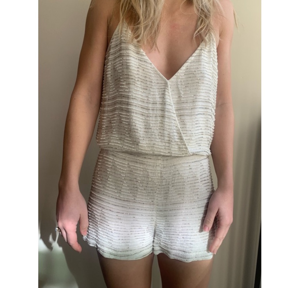 PARKER Beaded White Romper